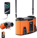 Doublepow 24000mAh Portable Waist Fan, Personal Fan, Dual Air Ducts Motors, Rechargeable Clip On Belt for Working, 10 Speeds 45H Wearable Neck Cooling, for Outdoor Work Travel, Power Outage (Orange) by Unknown