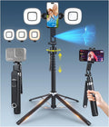 Sinbyuer 71'' Auto Face Tracking Tripod with Remote & Two Fill Lights | Gesture Control, 360° Rotation Follows Your Movement, Phone Stand Selfie Stick for TikTok Content Creators & Video Recording by Sinbyuer