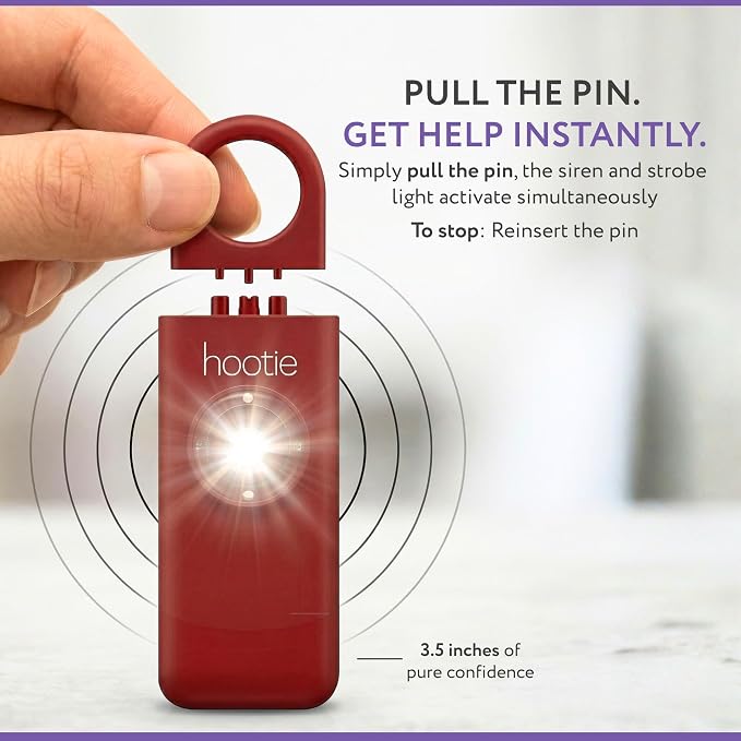 Personal Safety Alarm for Women, Men and Kids — 130dB Personal Alarm Keychain, Pull Pin Safety Alarm Keychain with Strobe Light, Self-Defense Alarm for Campus, Travel and Running — Red | Pull Pin Activation, Strobe Light, No Charging, CR2032 Battery, T... - Image 3