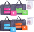 INVODA 4PCS Foldable Duffle Bags - Lightweight Luggage for Airlines, Weekender, Carry On, Overnight - With Waterproof Drawstring Bags by INVODA