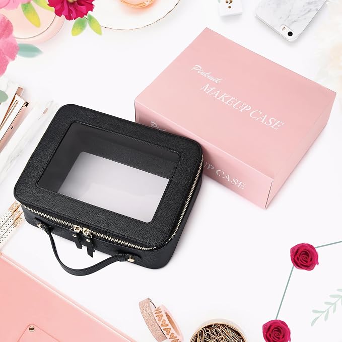 Pinkmik Clear Makeup Bag, (Black, L) | Mahjong Tiles Bag ,Travel Cosmetics and Toiletries Case, Portable Makeup Organizer,Car Bag with Zipper,Waterproof, - Image 7
