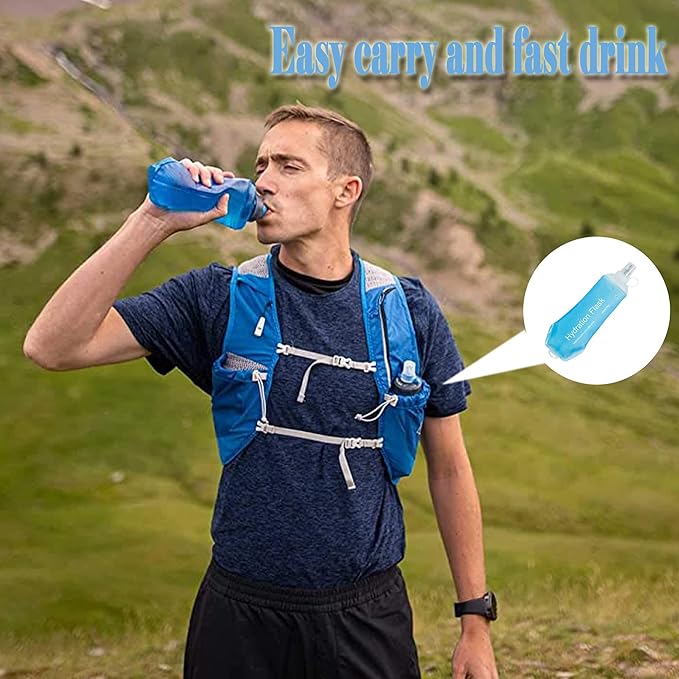 AXEN Soft Flask TPU Foldable Running Hydration Flask, Soft Collapsible Water Bottle for Hydration Pack Cycling Marathon Running Hiking - Image 6