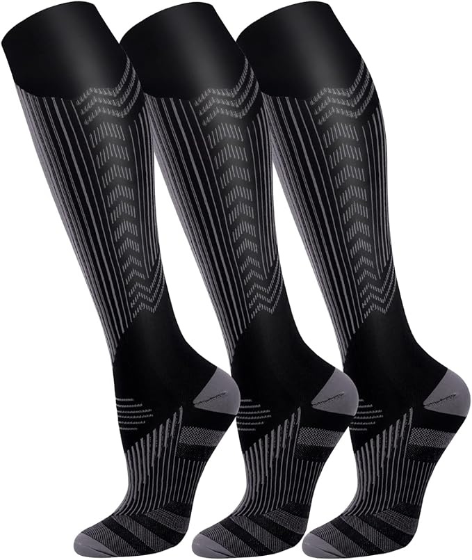 FuelMeFoot 3 Pack Copper Compression Socks - Compression Socks Women & Men Circulation - Best for Medical,Running,Athletic by FuelMeFoot