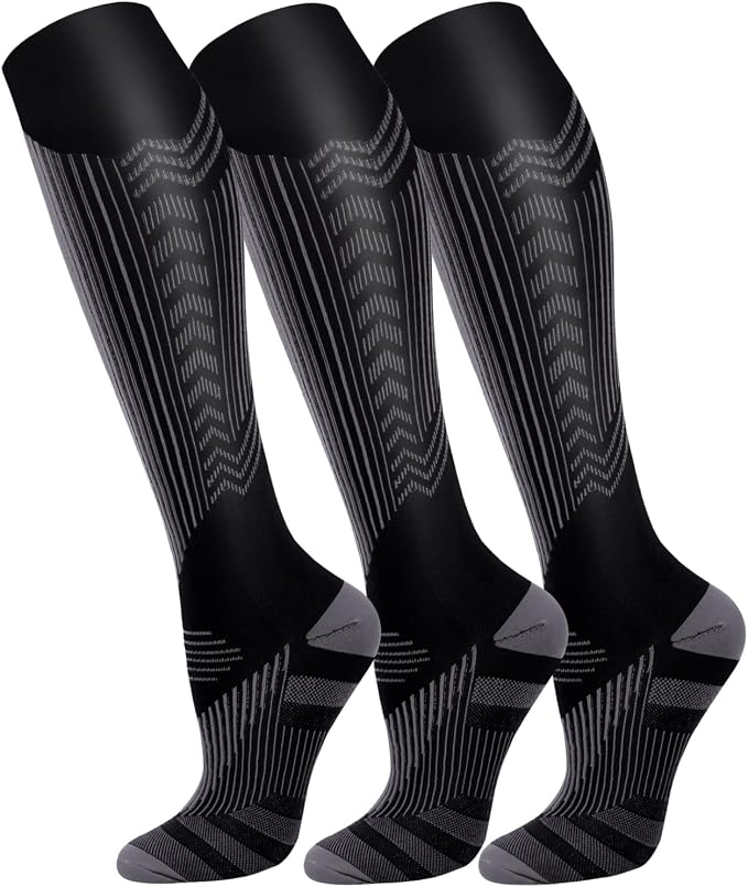 FuelMeFoot 3 Pack Copper Compression Socks - Compression Socks Women & Men Circulation - Best for Medical,Running,Athletic by FuelMeFoot