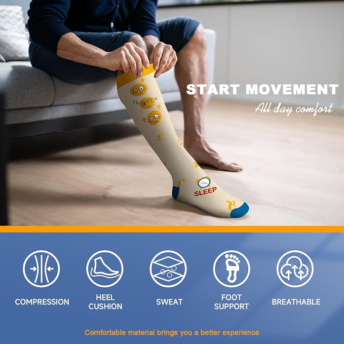 cerpite Compression Socks for Women & Men 6 Pairs Knee High Compression Socks 20-30 mmhg Best for Running,Nurse,Travel - Image 6
