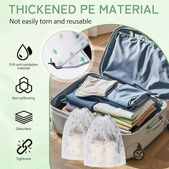 Shoe Bags for Travel, Waterproof Drawstring Shoe Bags for Packing | 15.7" x 11.8" Large Dustproof Portable Travel Shoe Storage Bags Travel Essentials Women and Men - Image 5