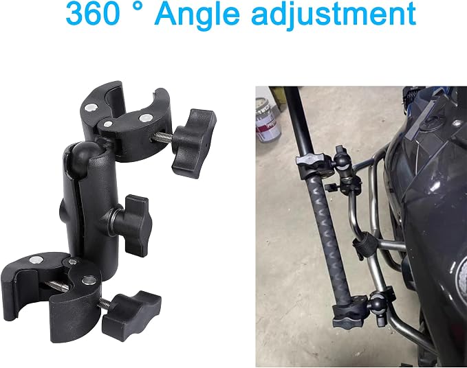 Motorcycle Mount kit for Insta360 One X5 X4 X3 X2 RS DJI OSMO 360 GoPro MAX 2- Double Clamps Handlebar Holder with 155cm Selfie Stick for Motorcycle and Bicycle Riding Records - Image 4