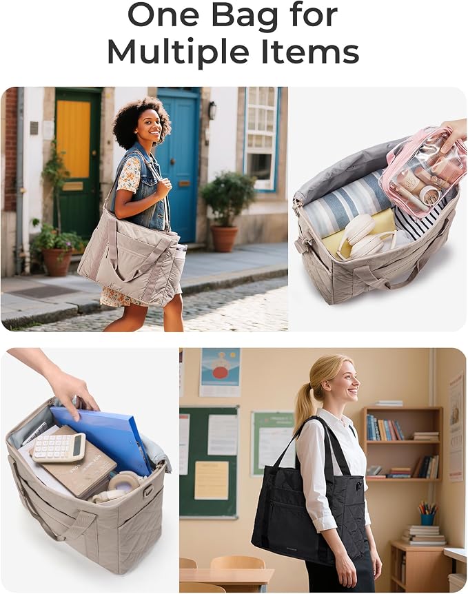 BAGSMART 38L Travel Duffle Bag, Weekender Overnight Hospital Bag | Carry-On Personal Item Large Tote for Women Labor Delivery - Image 2