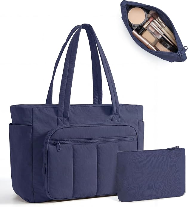 BAGSMART Tote Bag for Women, 2 Set Work Tote Bag with Zipper | 20L Capacity, 15.6'' Laptop Quilted Nurse Handbags for Work Travel College - Image 8