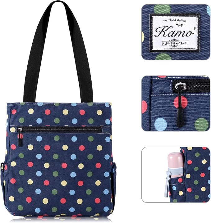 KAMO Floral Tote Bag - Waterproof Lightweight Handbags Travel Shoulder Bag for Hiking Yoga Gym Swimming Travel Beach - Image 4