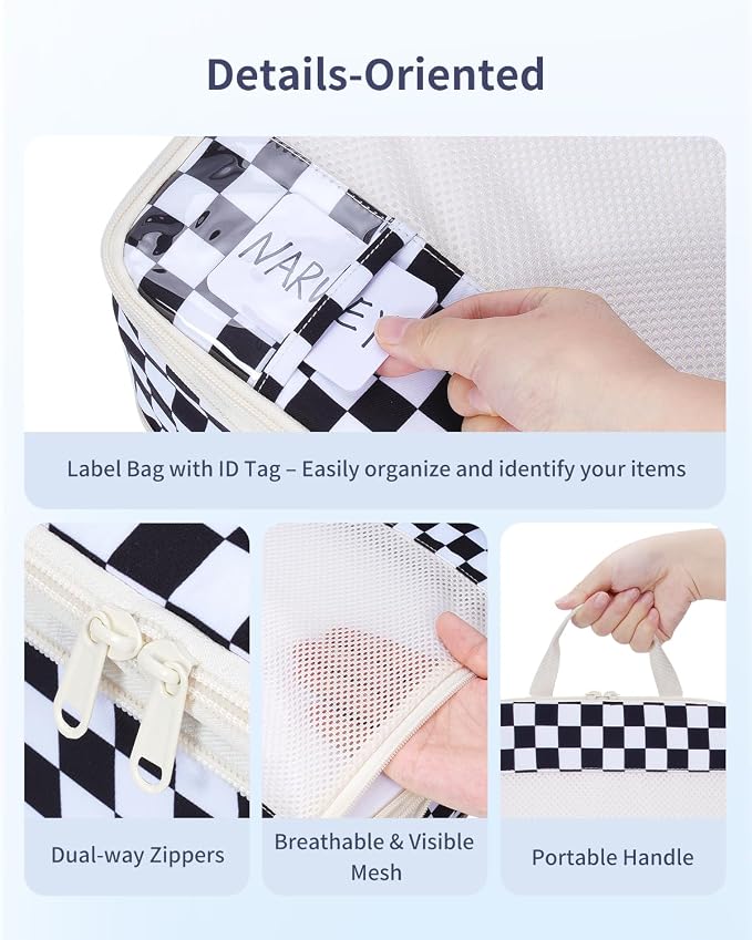 Narwey 6 Set Compression Packing Cubes for Travel Women Men, Travel Cubes for Carry On Suitcase, Durable Compression Luggage Organizer Bags - Image 5