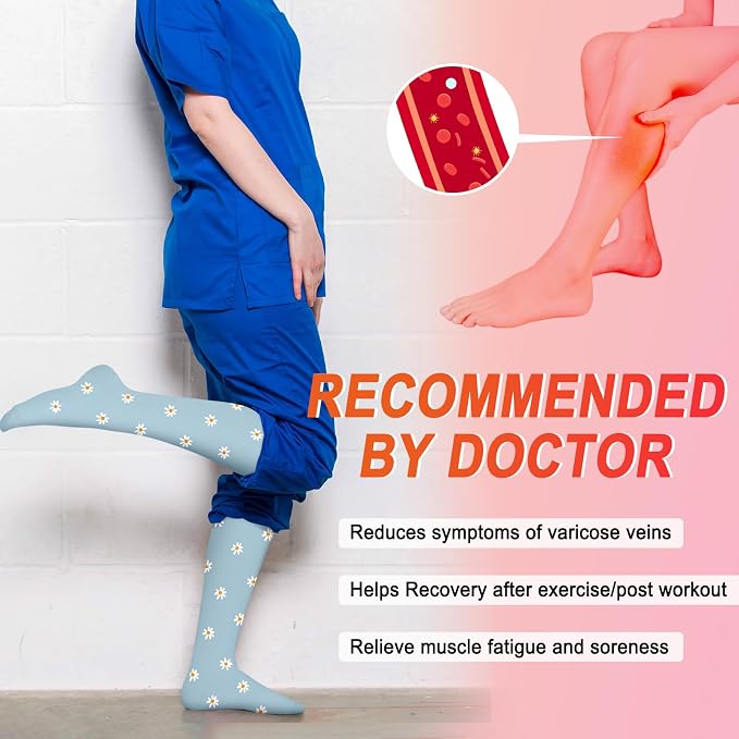 4 Pairs Compression Socks for Women Circulation-Best Support for Nurses,Running,Athletic,Travel - Image 2