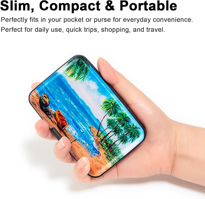 Credit Card Holder Small RFID Blocking Wallet Business Metal Slim Mini Aluminum Hard Case for Women Men - Image 2