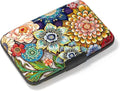 Credit Card Holder, Mini Aluminum Card Wallet RFID Blocking Slim Metal Hard Card Case for Women Men, Mandala Flower by Atufsuat