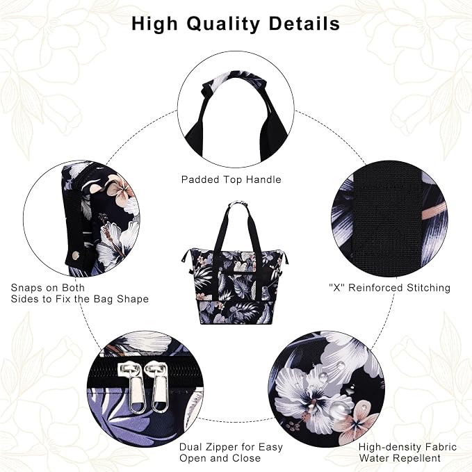 Expandable Duffel Bag for Women with Trolley Sleeve/Wet Pocket Weekender Travel Tote Large Carry On Overnight Luggage - Image 5