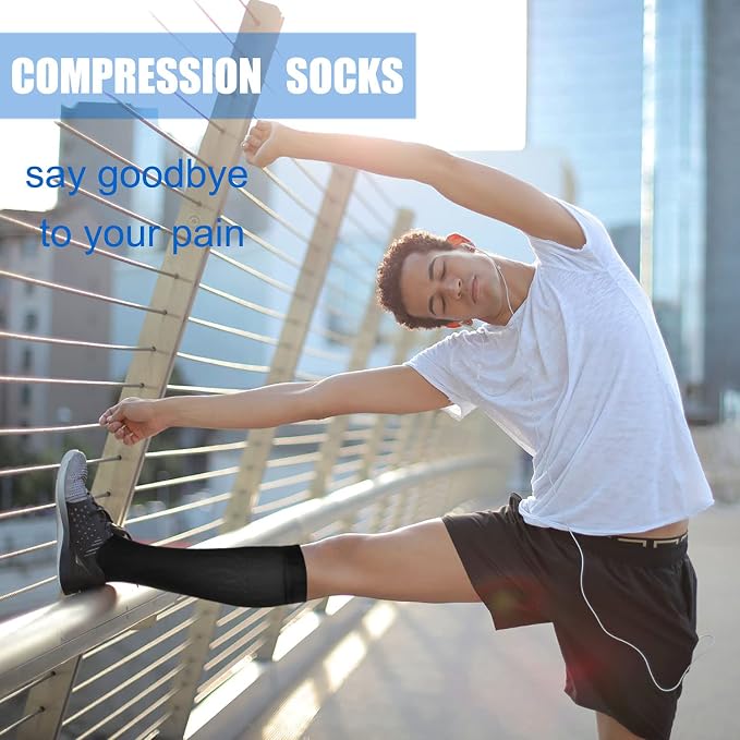 Aoliks Compression Socks for Women and Men 4 Pairs, Mild Support | Long Knee High Stockings for Nurses Running Travel Flying Pregnancy Athletic 15-20 mmHg - Image 7
