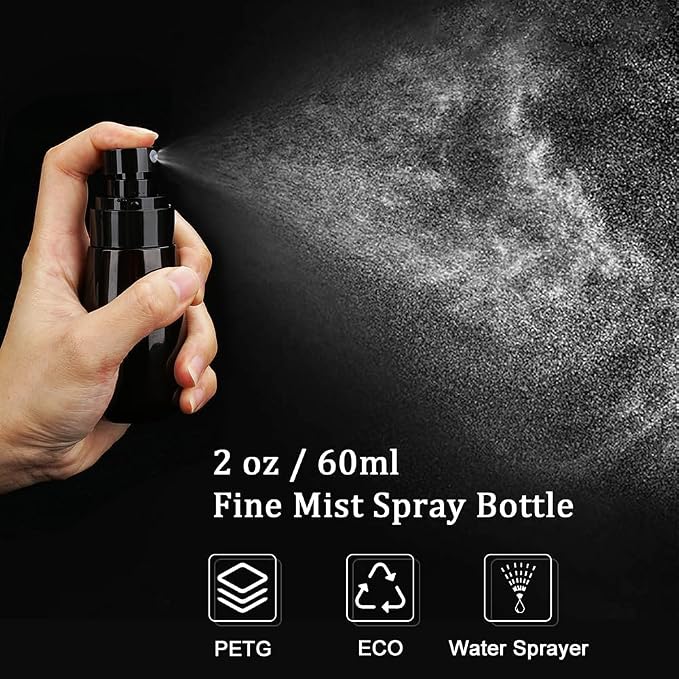 9 PCS 3.4oz Wide Mouth Brown Travel Bottles for Toiletries | TSA Approved, Leak Proof, 0.35oz Small Cream Jars, 2oz Spray Bottle, for Shampoo Conditioner, with lable, and a Toiletry Bag - Image 4