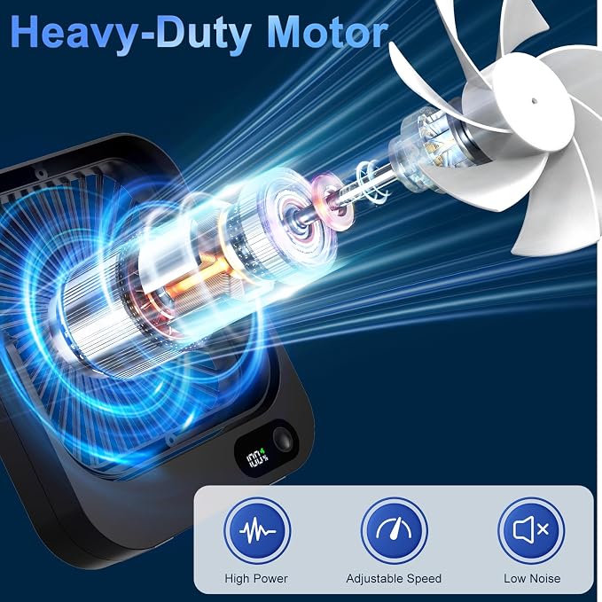 Cruise Fan, Cruise Approved Magnetic Fan, Upgraded 5000mAh Rechargeable & Plug-In, Cruise Must Haves Essentials 2026, 5-Speed Adjustable Portable Travel Fan Magnetically Cabin Ceiling Airplane RV - Image 6