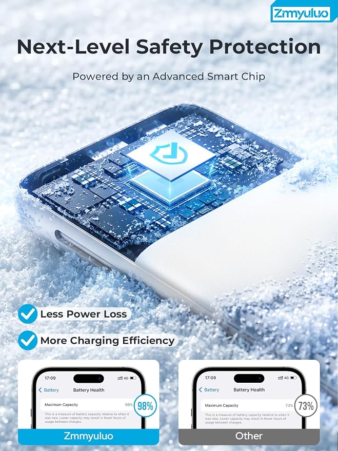 Portable Charger 10000mAh Power Bank with Built-in Cables and Wall Plug | Slim Fast Charging USB-C Battery Pack, LED Display Travel Essential Portable Phone Charger for Cell Phones(Cream) - Image 7