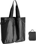 pack all 16L Lightweight Foldable Tote Bag, Reusable Grocery Shopping Bag | Ultralight, Packable, Water-Resistant, Tear Resistant Nylon, Button Closure, Compact for Travel, Work and Camping, Black by packall
