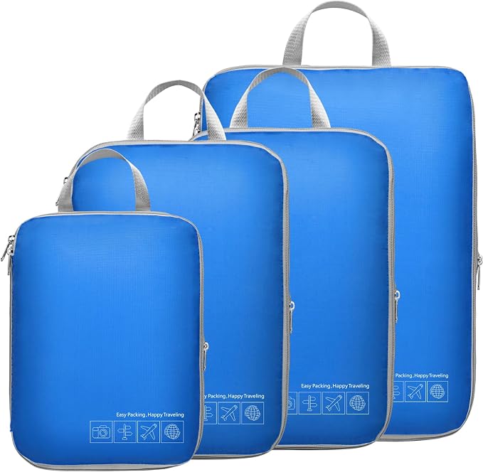 Cambond Compression Packing Cubes for Travel - Luggage Suitcase Organizer | Compression Zip Design for Space-saving, Expandable, Lightweight, Keep Clothes Sorted, Luggage Space Tidy, Carry on Pack Fast by Cambond