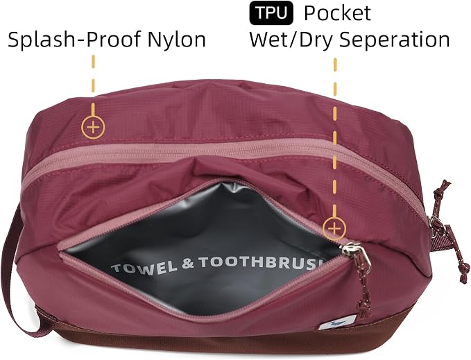 Travel Toiletry Bag 5L, Compact Travel Organizer with Waterproof TPU Wet/Dry Compartment - Image 7
