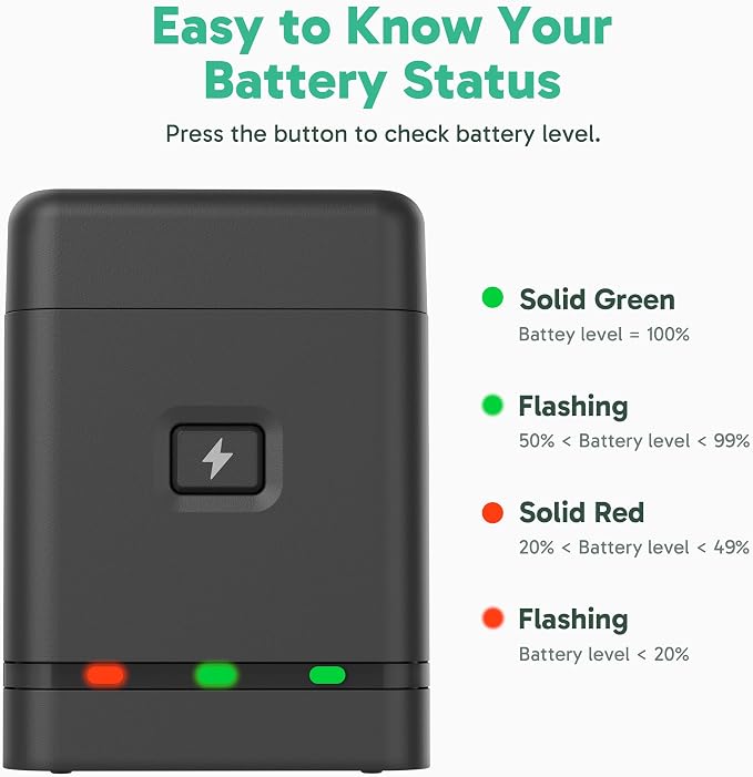 2 x 1350mAh Rechargeable Battery with 3-Channel Charger Case for AKASO 360 Camera, MicroSD Card Storage Slots - Image 3