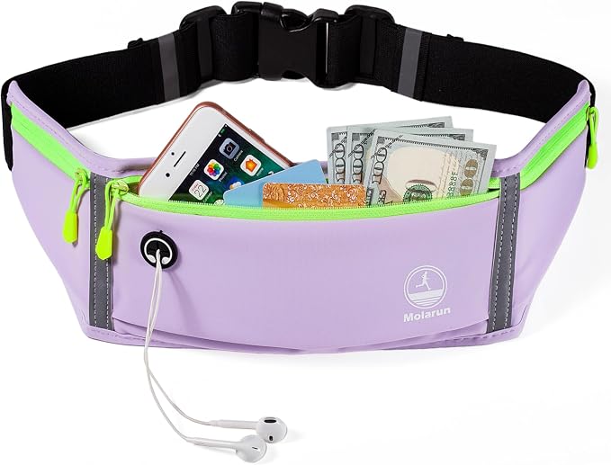 Running Belt Slim Fanny Pack Jogging Pouch Phone Holder Waist Pack - Purple by Unknown