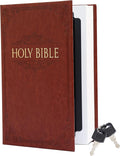 Deversion Book Safe Storage Box with Real Pages Combination Lock and Key Lock Box Money Safe Book Storage Lock Boxes for Personal Items 9.3''x6.0''x2.3'' (Bible(Brown)-Key) by Ulixu