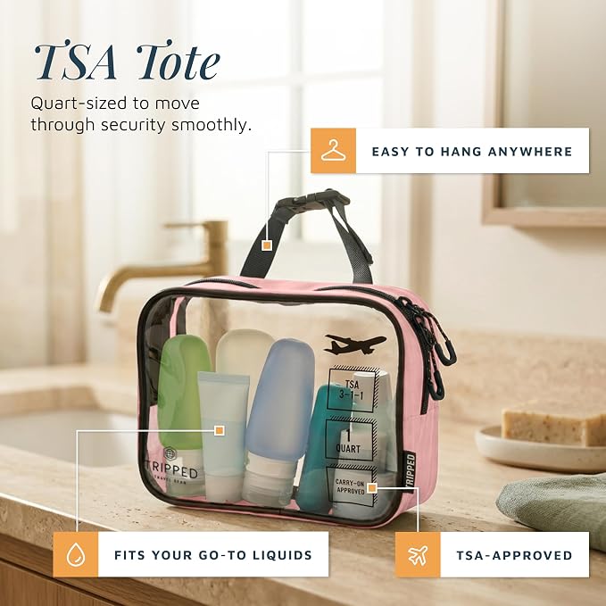 TRIPPED Travel Gear 3-Piece Travel Toiletry Bag Set | Includes Hanging Toiletry Bag, 311 TSA Liquid Bag, and Accessory Organizer Pouch with Lightweight Ripstop Construction - Image 4