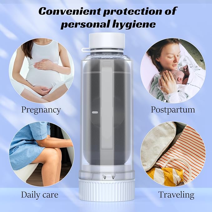 Portable Bidet for Travel,Rechargeable Waterproof Sprayer,Black | Portable Rechargeable Waterproof Bidet Sprayer for Travel, High Pressure Handheld Bidet for Personal Hygiene Cleaning - Image 6