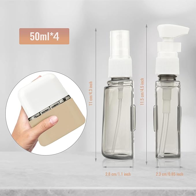 Bpluma Travel Bottles, Leak Proof Containers For Toiletries TSA Approved Airplane Accessories Kits For Liquid With Labels | For Toiletries TSA Approved Airplane Accessories Kits For Liquid With Labels - Image 2