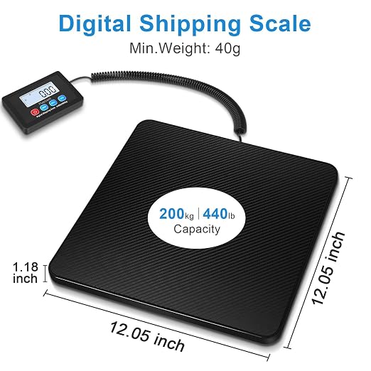Fuzion Shipping Scale, 440LB x 10g High Accuracy Postal Scale, Hold & Tare | Carbon Fiber Platform, Digital Shipping Postal Scale for Packages, Luggage, Mailing, Postage, Battery & AC Adapter Included - Image 2