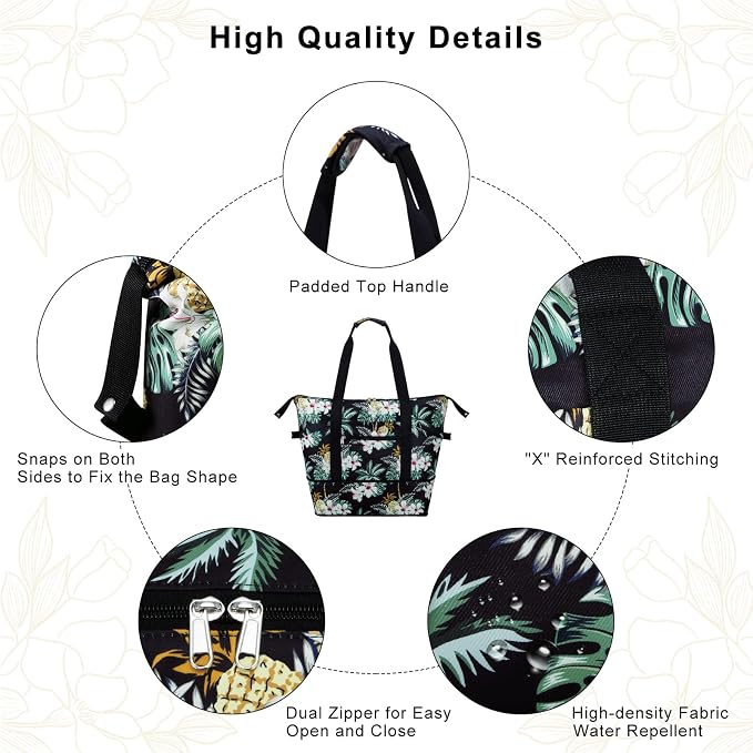 Expandable Duffel Bag for Women with Trolley Sleeve/Wet Pocket Weekender Travel Tote Large Carry On Overnight Luggage - Image 5