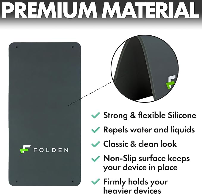 Airplane Phone Holder - Foldable Phone Stand for Plane Travel | Strong grippy silicone, 9 x 4.3 in.Tabletop Mount Desk, Plane Tray Seat back, Treadmill, Fits iPhone Cell Phone - Image 6