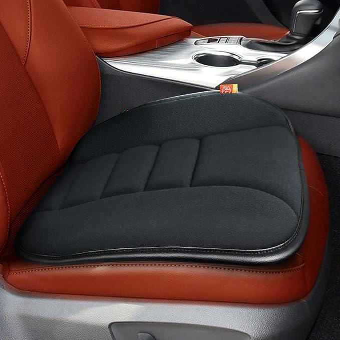 Thick Seat Cushion Memory Foam Car Seat Cushion Pad for Car Driver Seat Office Chair, Thickened Black by RaoRanDang