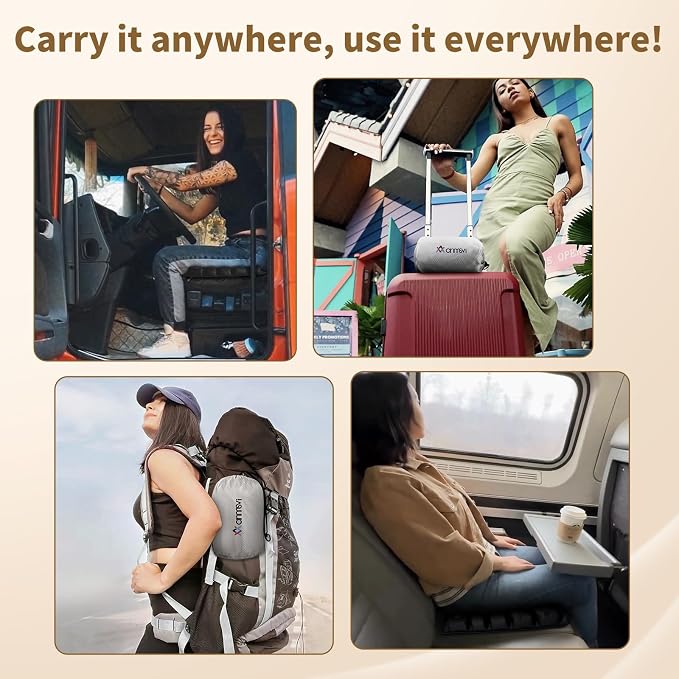 Inflatable Seat Cushion with Built-in Pump - 3D Air Cell Ergonomic Pad for Sciatica & Tailbone Pain Relief - Portable Cooling Chair Cushion for Airplane Travel, Car, Office & Stadium (0.8lbs) - Image 9