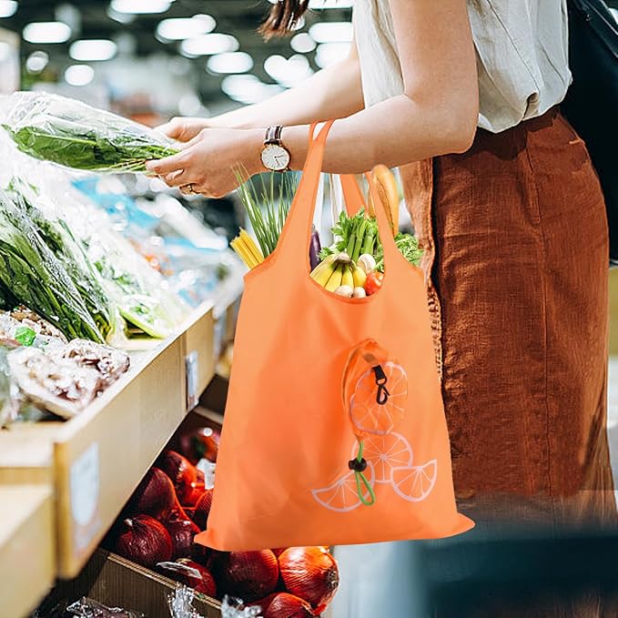 20Pack Reusable Shopping Bags Bulk Foldable Portable Reusable Grocery Bags | Lightweight Polyester Grocery Shopping Tote Bag,Reusable Grocery Bags Foldable Machine Washable Shopping Bags(Fruit) - Image 3