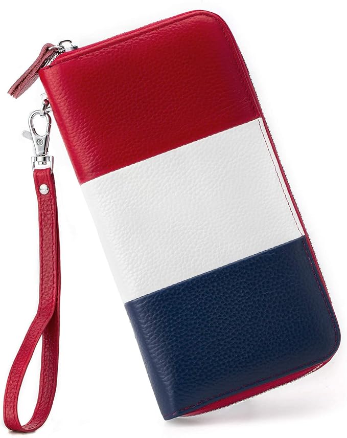 Moflycom Womens Wallet RFID Blocking Genuine Leather Multi Credit Card Large Capacity Zip Around Clutch Travel Purse Wristlet by Moflycom