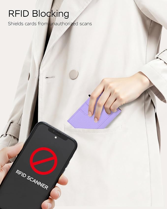 RFID Wallet Women - Small Slim Trifold Leather Wallet with Metal Pop Up Card Holder, 2026 Trendy Lavender Purple, Holds 11 Cards 10+ Bills, ID Window Cash Slot, Gift for Her - Image 3