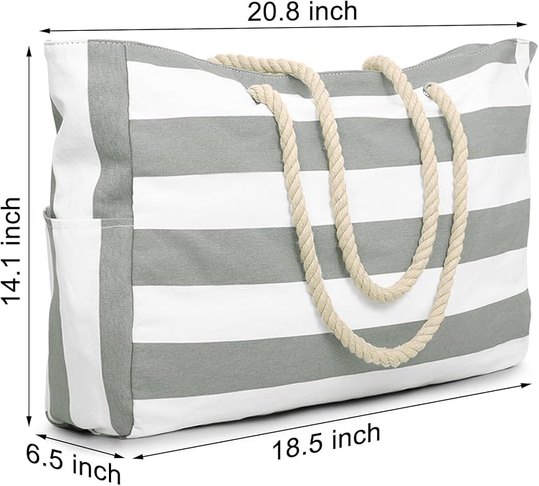 Becokan Beach Bags for Women Large Waterproof Beach Tote Bag Zipper Beach Bags Waterproof Sandproof Swim Pool Bag Large Tote - Image 6