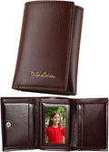 Men Women Wallet Trifold Soft Leather 4 Card Holder 2 Money Pockets with Photo Window Mother Kids Girl Gift by SPDTECH