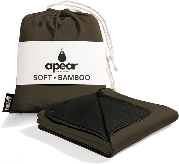 16-in-1 Compact Travel Blanket with Bag – Reversible, Ultra Soft Bamboo Airplane Blanket with Hidden Pocket – Packable for Flights & Travel Essentials (Semi-Weighted, Double Layer) by ApearTravelGear