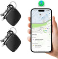 2 Pack Bluetooth Tracker Works with Apple Find My, Key Finder Locator with Sound, Anti-Lost Device for Wallet Keys iPhone, GPS Tracking Device for Kids Pets Luggage by Qylara