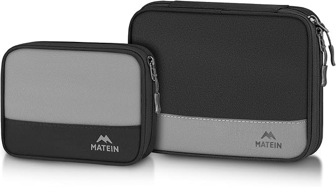 MATEIN Cord Organizer Travel Case, Cable Storage Bag, 2 Pack | Water Resistant, Portable Electronics Case, Carrying Bag for Cable, Changer, Earphone, for Electronic Accessories by MATEIN