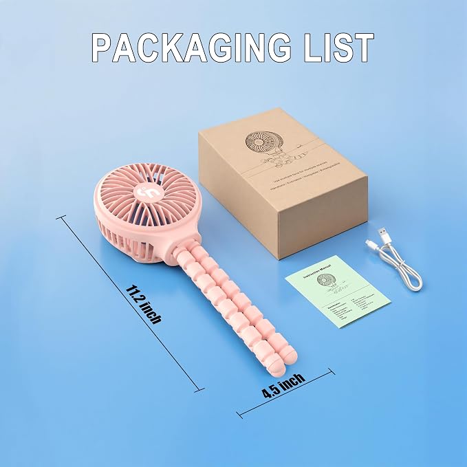 WiHoo Portable Stroller Fan, 11H Ultra-long Battery Life 3 Speed 360°Rotate, USB Rechargeable or Battery Operated Cooling Clip On Personal Fan for Baby Crib Travel Car Seat Pink - Image 8