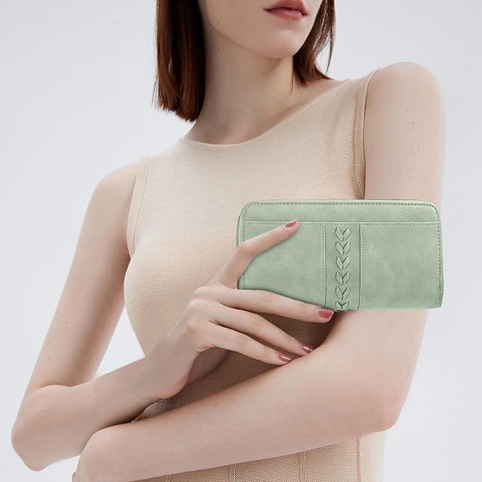 Wallets for Women Trifold Wristlet Wallets Large Capacity RFID Blocking Ladies Purse Credit Card Holder - Image 2