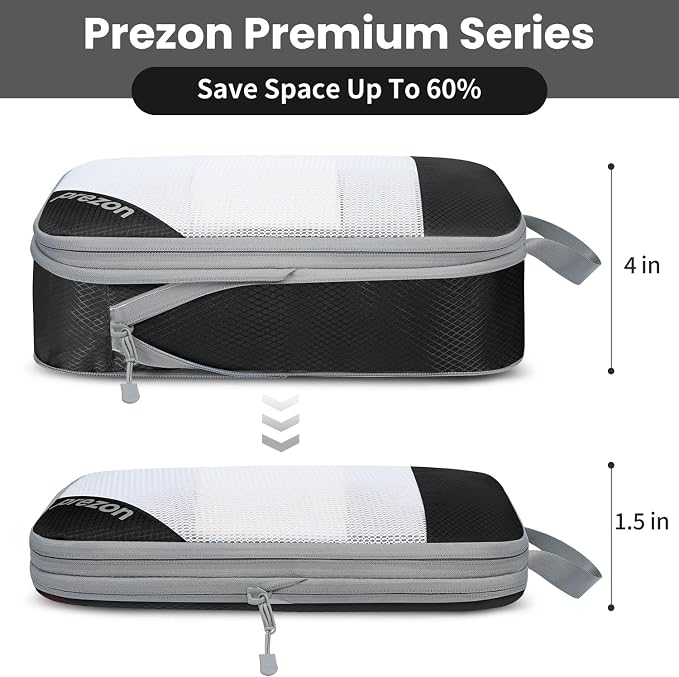 Compression Packing Cubes for Travel, Lightweight Vacation Travel Essentials, Travel Accessories for Suitcase Organizer Bags Set, Durable Luggage Organizer - Image 5
