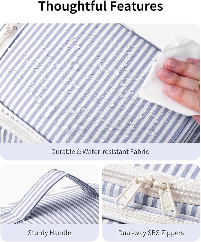Narwey Hanging Travel Toiletry Bag for Women, Large Makeup Cosmetic Bag | Wide Open, Organized Pocket, Dry Wet Separation, Portable Bathroom Travel Bag for Full Size Toiletries, Vivid Pattern, Gifts - Image 5