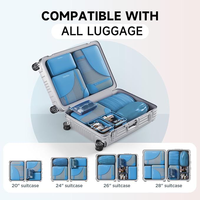OlarHike 11 Set Packing Cubes for Travel,Gifts for Women Mom,Anti-Tearing Suitcase Organizer,with Over 1000 pcs Mesh Holes,Vacation Essentials & Accessories for Cruise Ship - Image 9